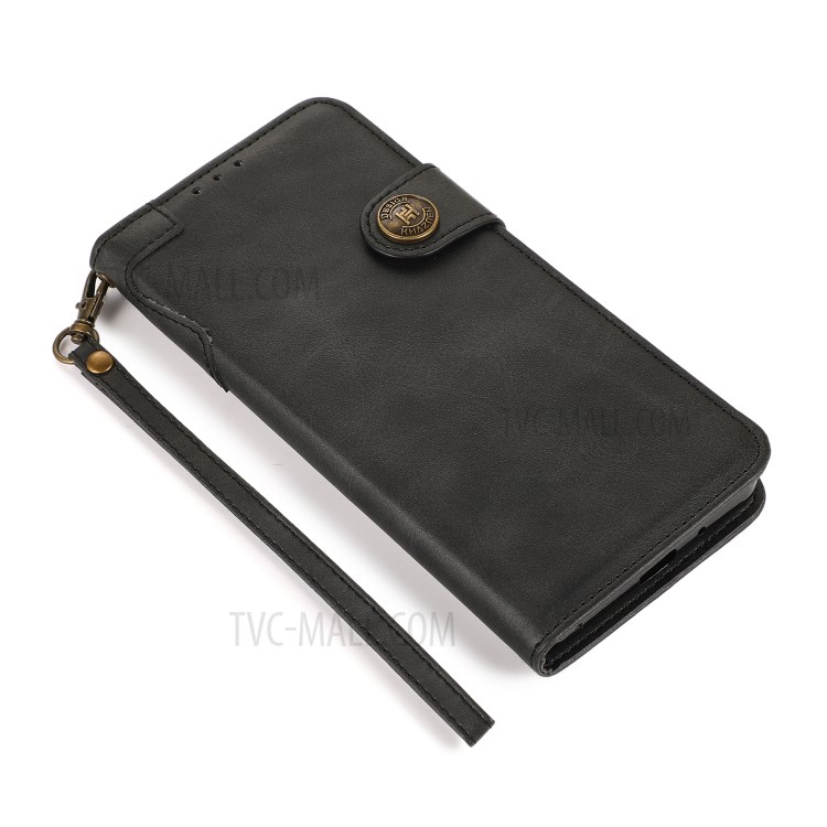 KHAZNEH Shockproof PU Leather Stand Wallet Mobile Phone Cover for Motorola Moto G30 - Black-5
