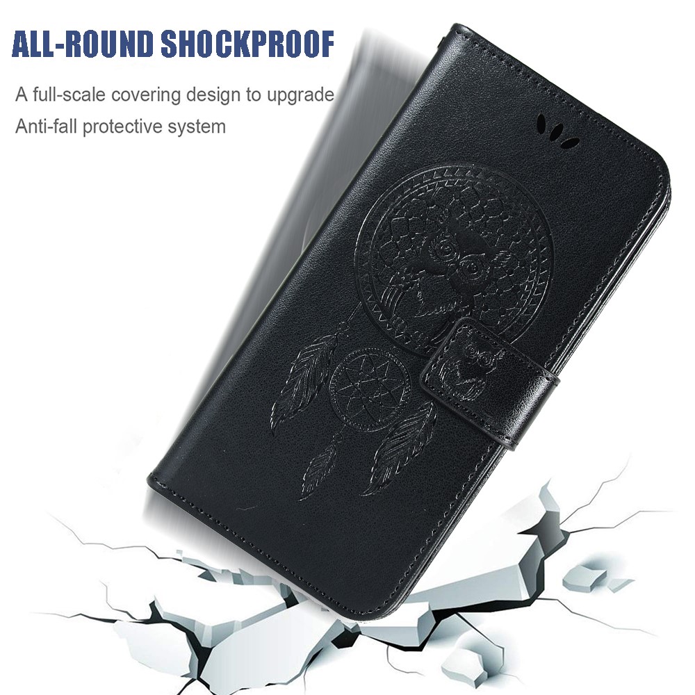 Imprinted Dream Catcher Owl Leather Phone Case for Motorola Moto G Stylus (2021) - Red-7