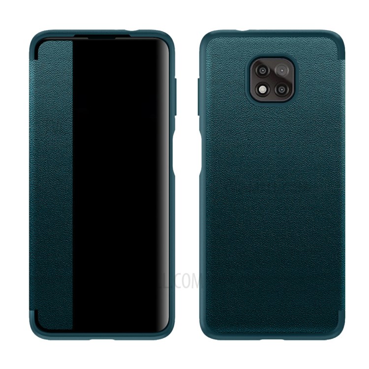 Elegant Style Anti-drop Slim Leather Protective Case for Motorola Moto G Power (2021) - Blackish Green-1