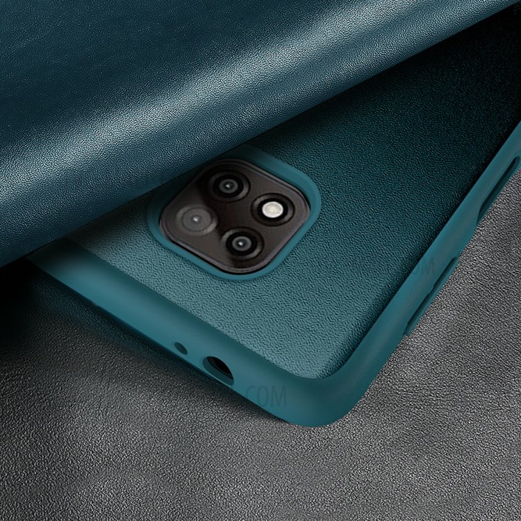 Elegant Style Anti-drop Slim Leather Protective Case for Motorola Moto G Power (2021) - Blackish Green-5
