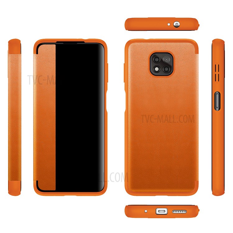 Elegant Style Anti-drop Slim Leather Protective Case for Motorola Moto G Power (2021) - Blackish Green-7