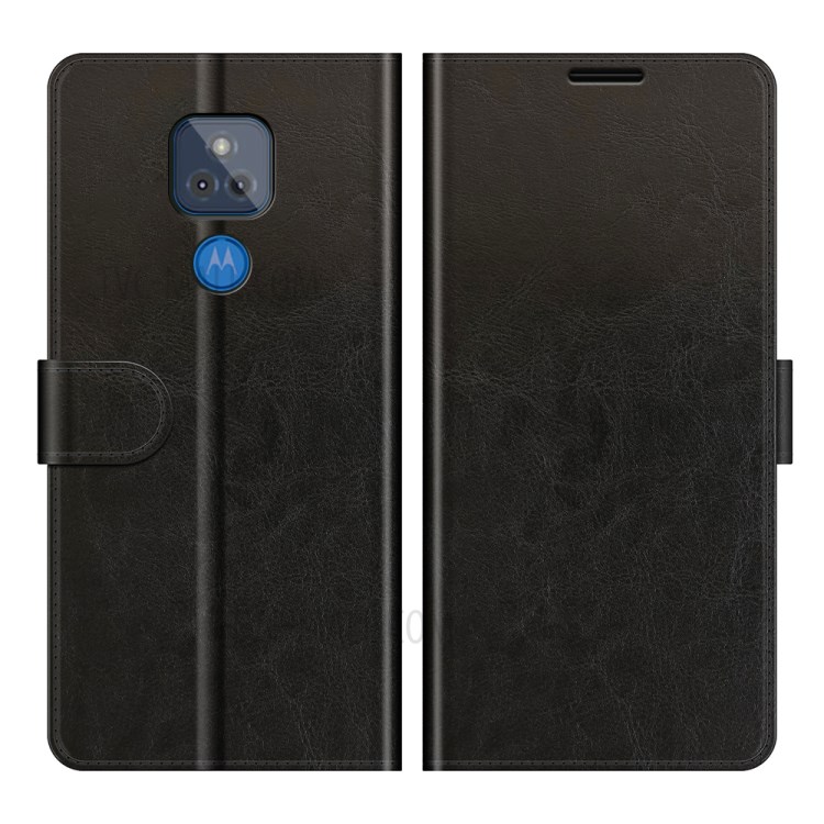 Crazy Horse Texture Leather Mobile Phone Case Shell for Motorola Moto G Play (2021) - Black-1