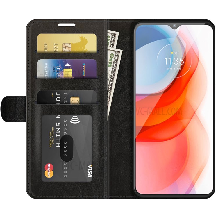 Crazy Horse Texture Leather Mobile Phone Case Shell for Motorola Moto G Play (2021) - Black-4