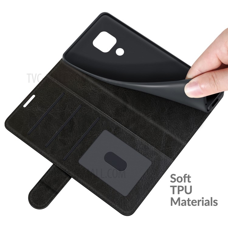 Crazy Horse Texture Leather Mobile Phone Case Shell for Motorola Moto G Play (2021) - Black-7