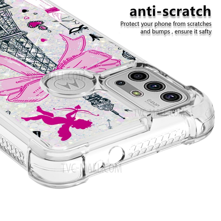 For Motorola Moto G10/G30 Pattern Printing Quicksand Shockproof TPU Protector Cover - Tower-6