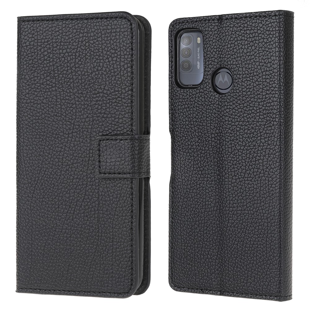 Litchi Texture Wallet Design Leather Protective Case for Motorola Moto G50-1