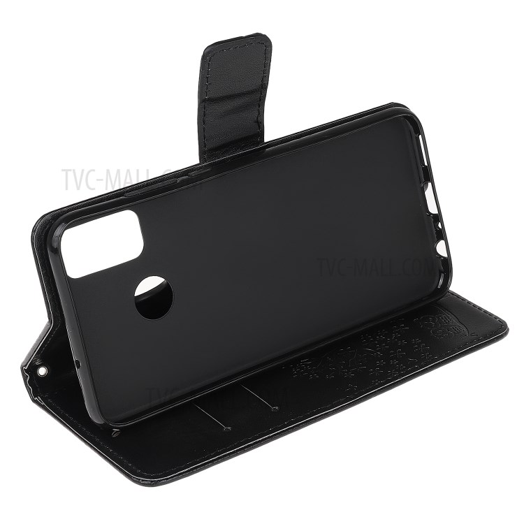 Eule Und Baummuster Druckdesign Leder Brieftasche Telefonabdeckung Für Motorola Moto G50 - Schwarz-4