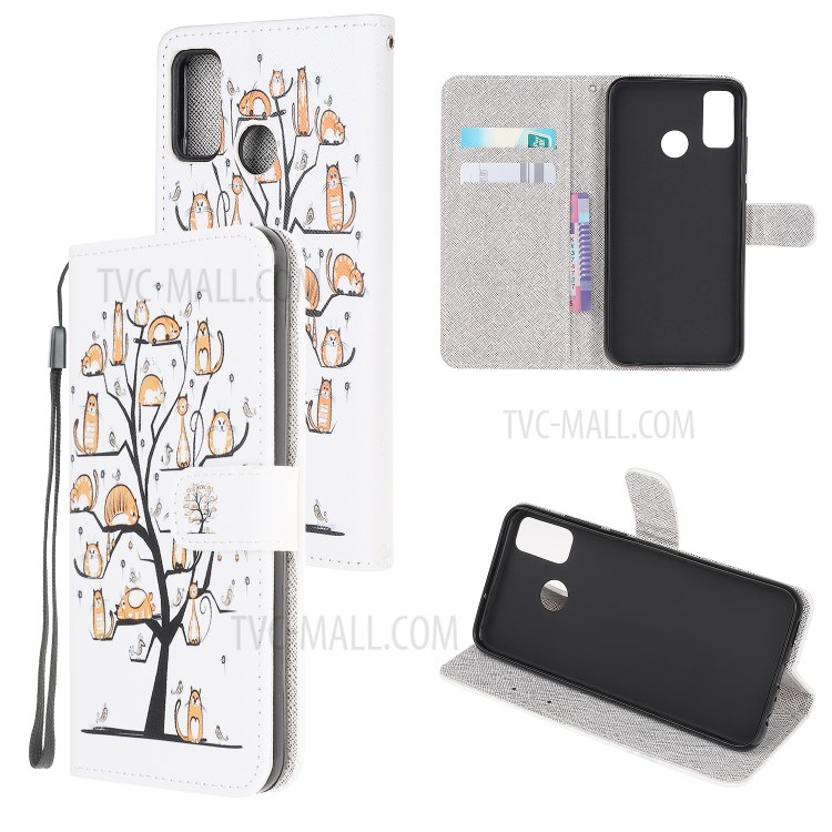 Pattern Printing Cross Texture Leather Wallet Stand Case for Motorola Moto G50 - Pet Tree-7