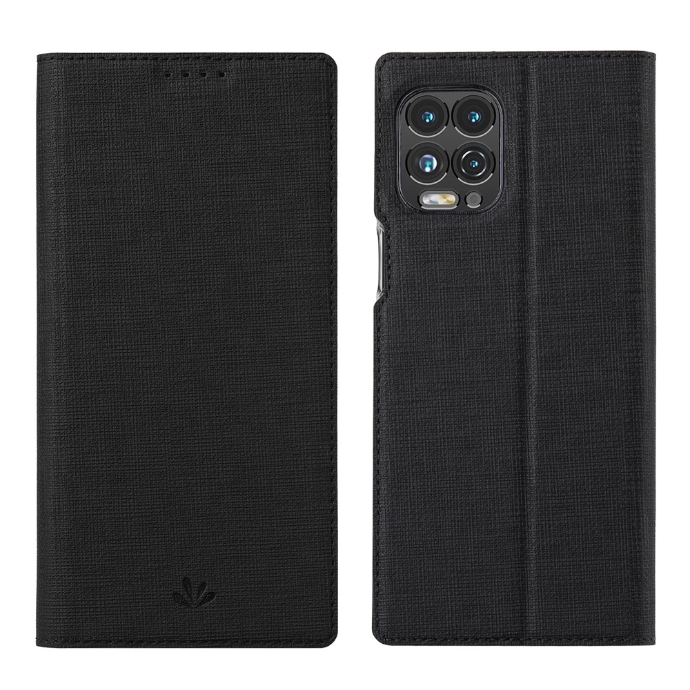 VILI DMX Series Well-Protected Leather Stand Case with Card Holder for Motorola Moto G100/Edge S - Black-1