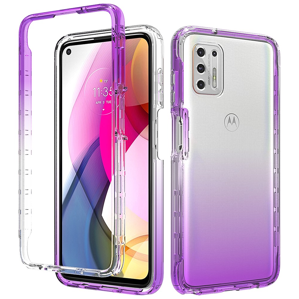 Plastic+TPU Hybrid High Transmittance Phone Case Cover Shell for Motorola Moto G Stylus (2021) - Purple-1