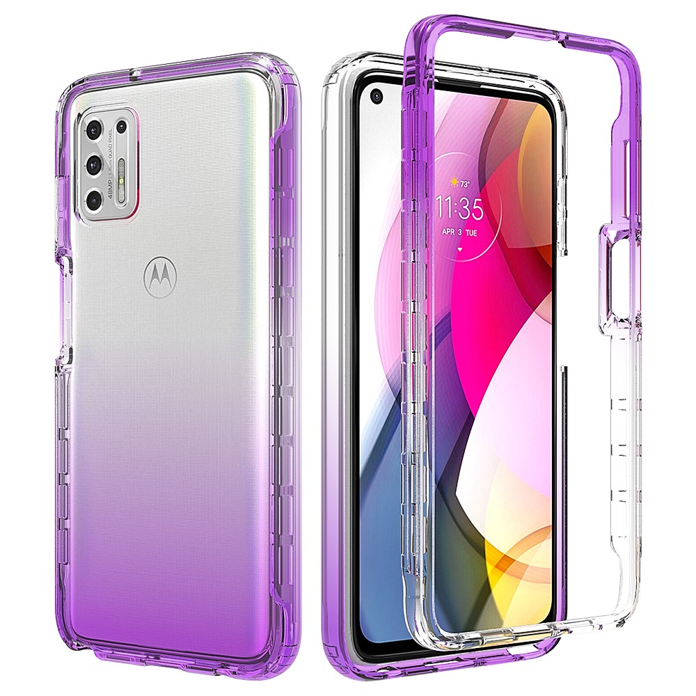 Plastic+TPU Hybrid High Transmittance Phone Case Cover Shell for Motorola Moto G Stylus (2021) - Purple-6