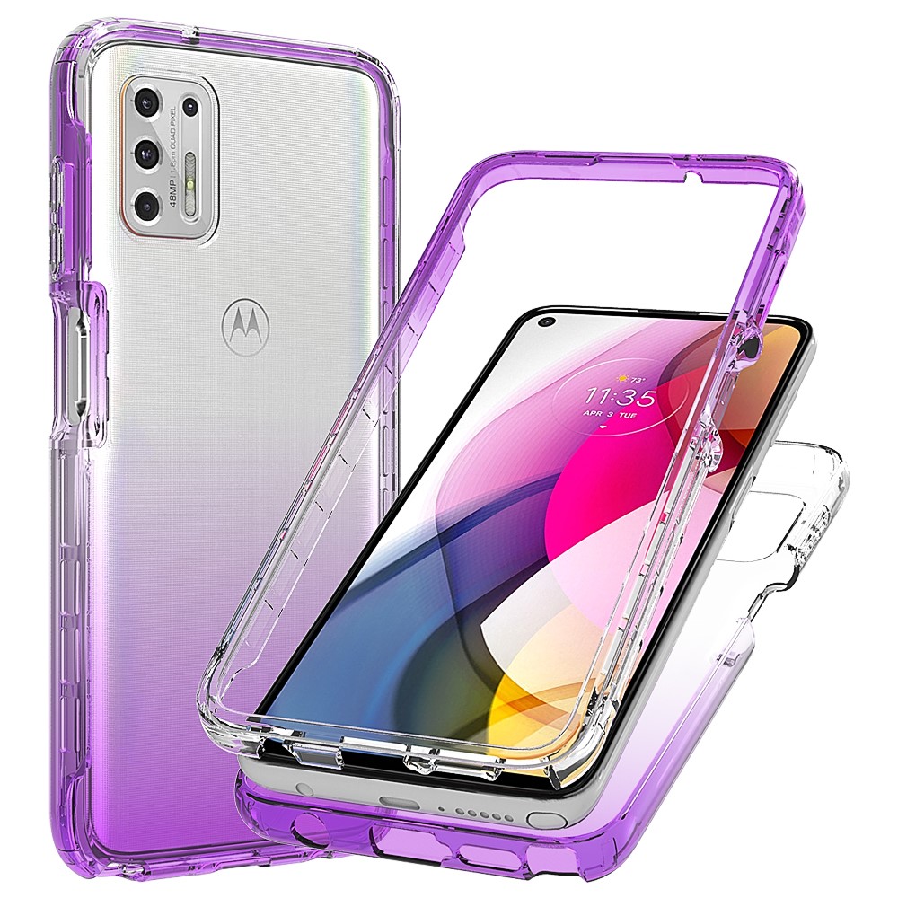Plastic+TPU Hybrid High Transmittance Phone Case Cover Shell for Motorola Moto G Stylus (2021) - Purple-7