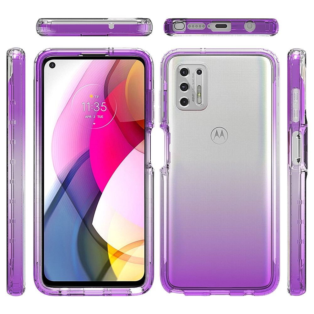 Plastic+TPU Hybrid High Transmittance Phone Case Cover Shell for Motorola Moto G Stylus (2021) - Purple-8