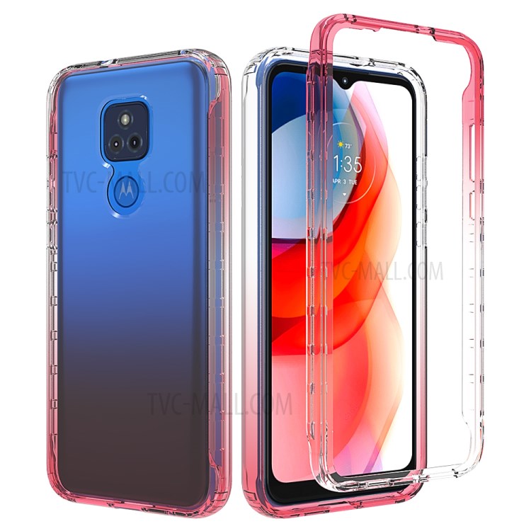 High Transmittance 2-in-1 Plastic+TPU Phone Cover Case for Motorola Moto G Play (2021) - Red-6