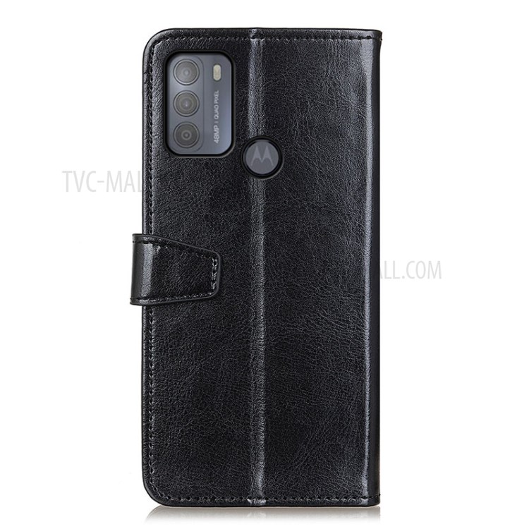 Wallet Stand PU Leather Protective Case for Motorola Moto G50 - Black-3