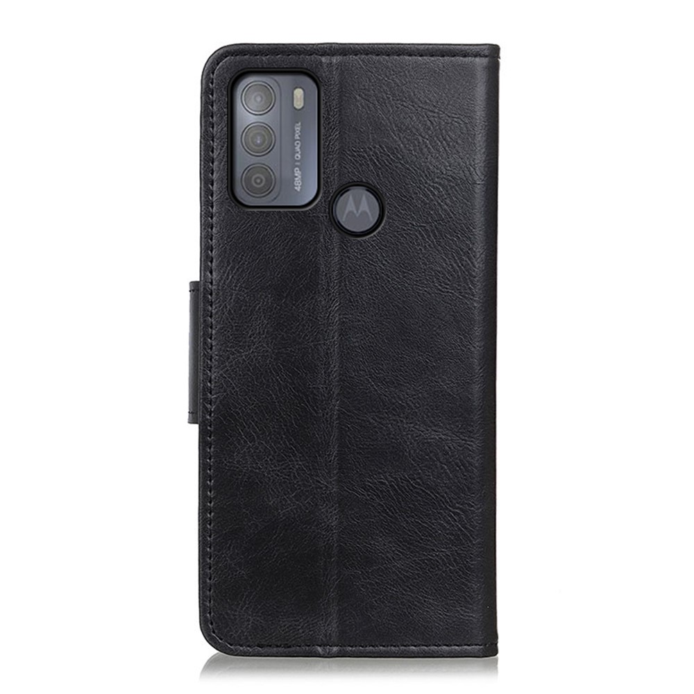 Wallet Stand Design Crazy Horse PU Leather Protector Cover for Motorola Moto G50 - Black-3