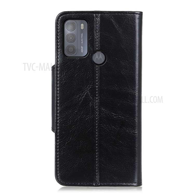 Wallet Stand Flip Leather Phone Cover for Motorola Moto G50 - Black-3