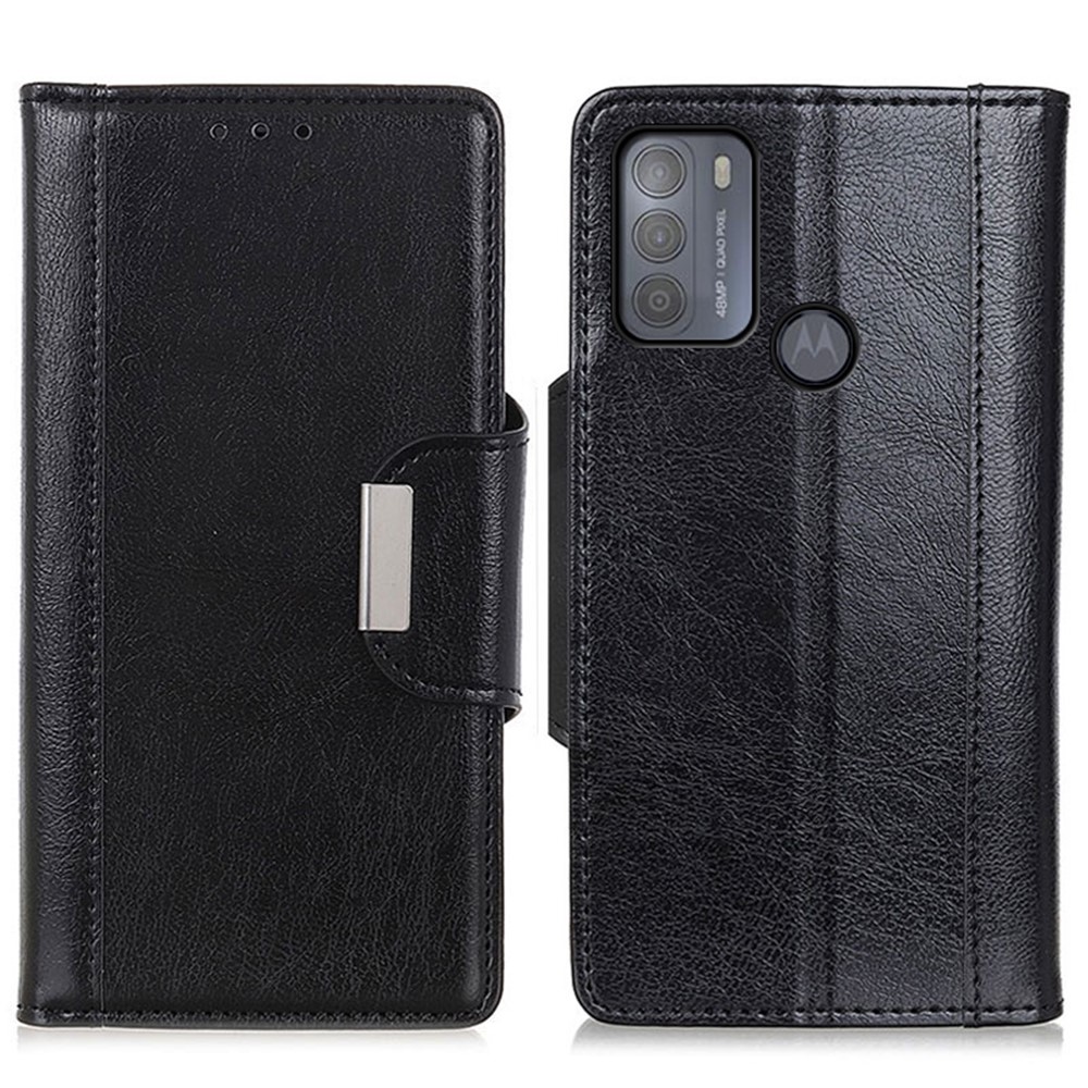 For Motorola Moto G50Version All Round Protection PU Leather Cell Phone Case - Black-1