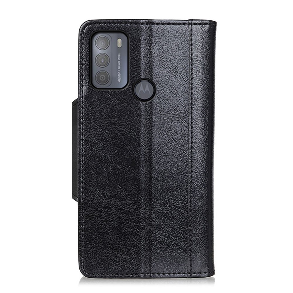 For Motorola Moto G50Version All Round Protection PU Leather Cell Phone Case - Black-3