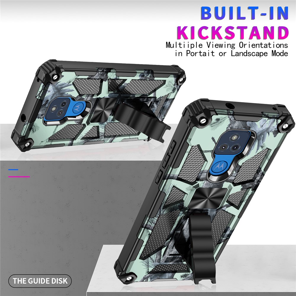 Camouflage Design Detachable 2 in 1 Well-Protected Phone Protective Shell with Magnet Sheet for Motorola Moto G Play (2021) - Sky Blue-5