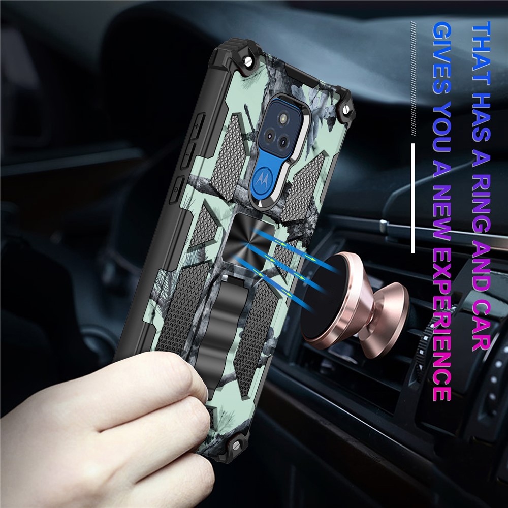 Camouflage Design Detachable 2 in 1 Well-Protected Phone Protective Shell with Magnet Sheet for Motorola Moto G Play (2021) - Sky Blue-6