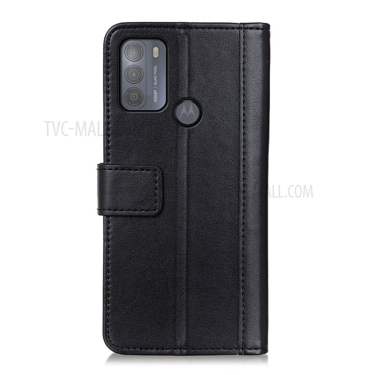 Leather Wallet Phone Stand Cover Case for Motorola Moto G50 - Black-3