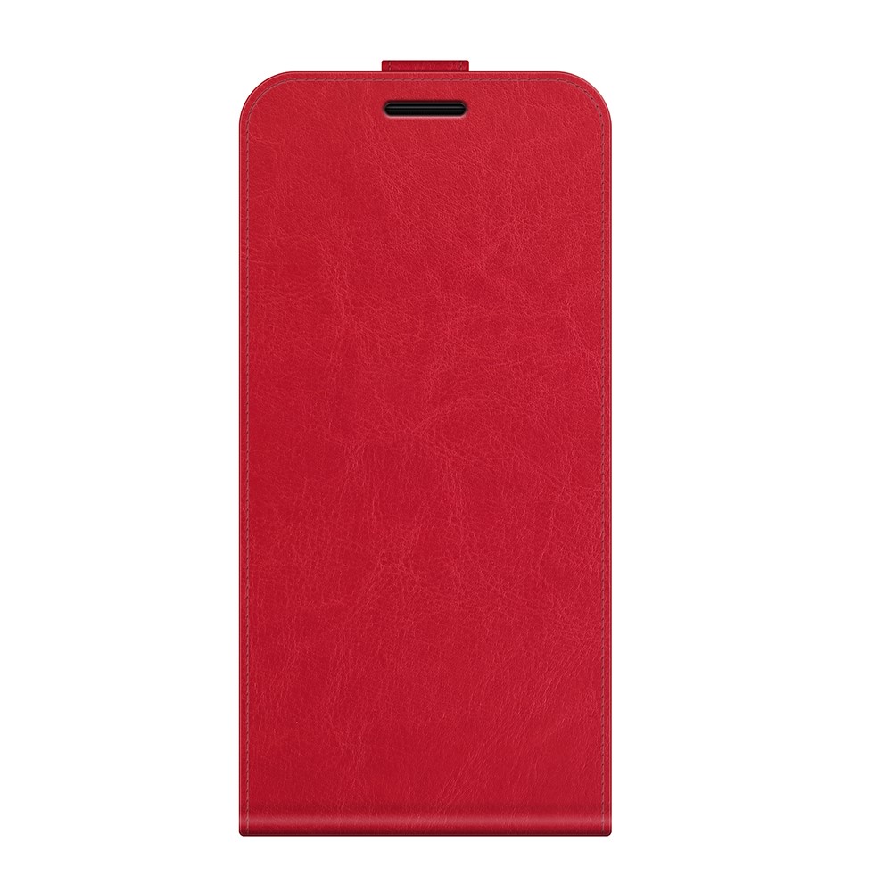 Crazy Horse Leather Protector Case Vertical Flip Phone Cover with Card Slot for Motorola Moto G50 - Red-6