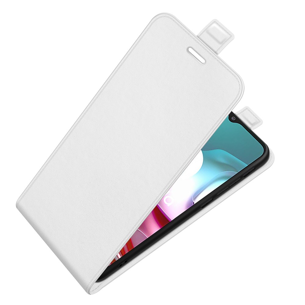 Crazy Horse Leather Protector Case Vertical Flip Phone Cover with Card Slot for Motorola Moto G30 / G10 - White-2
