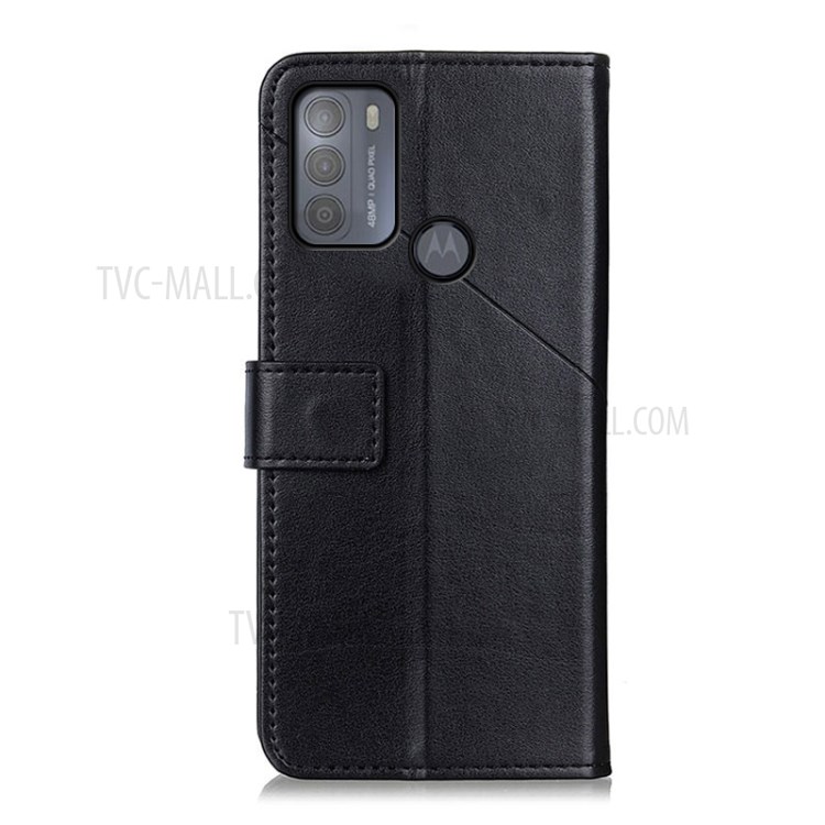 Wallet Stand PU Leather Phone Protection Shell Case for Motorola Moto G50 - Black-7