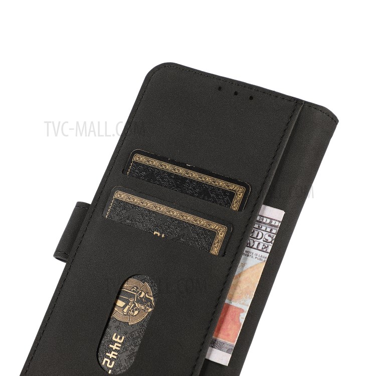 Lint Texture Leather Wallet Case for Motorola Moto G50 - Black-5