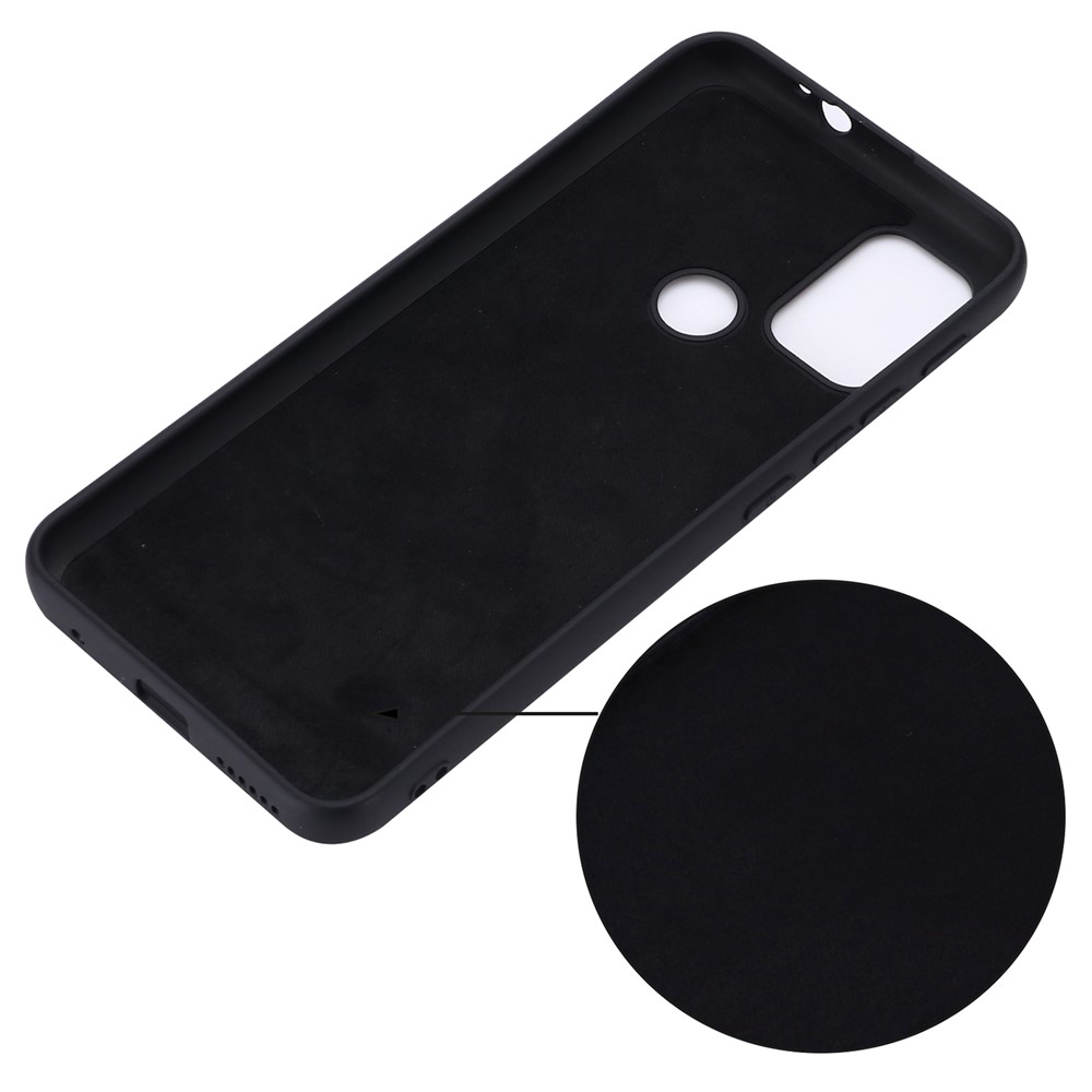 Liquid Silicone Soft Cover Case with Handy Strap for Motorola Moto G30 / G10 - Black-5