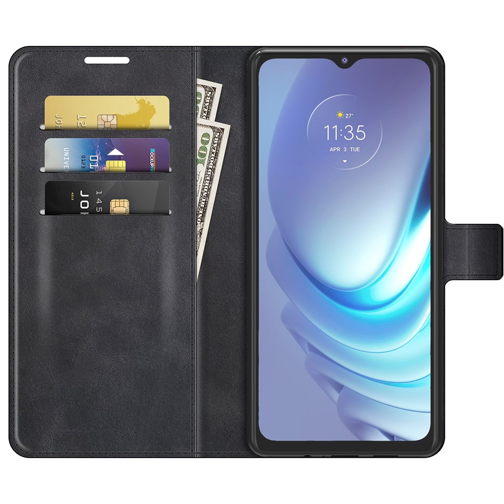 For Motorola Moto G50 5G Magnetic Clasp Leather Mobile PhoneCase Wallet Stand Cover - Black-4