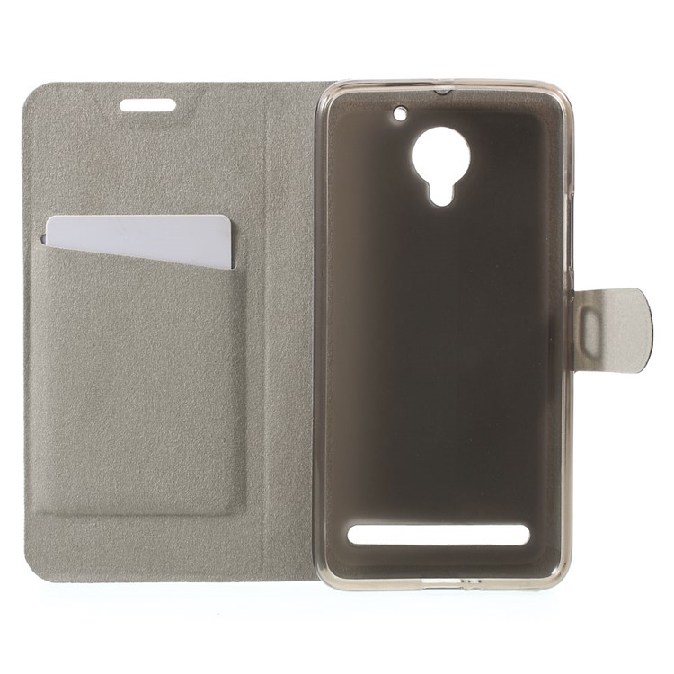 Crazy Horse Stand Leather Cover for Lenovo Vibe C2 Built-in Steel Sheet - White-4