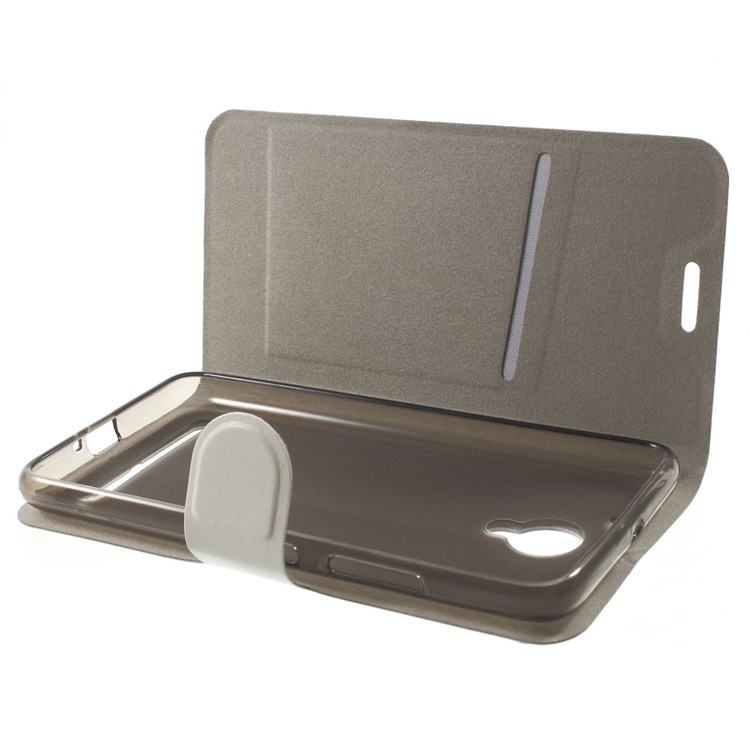 Crazy Horse Stand Leather Cover for Lenovo Vibe C2 Built-in Steel Sheet - White-8