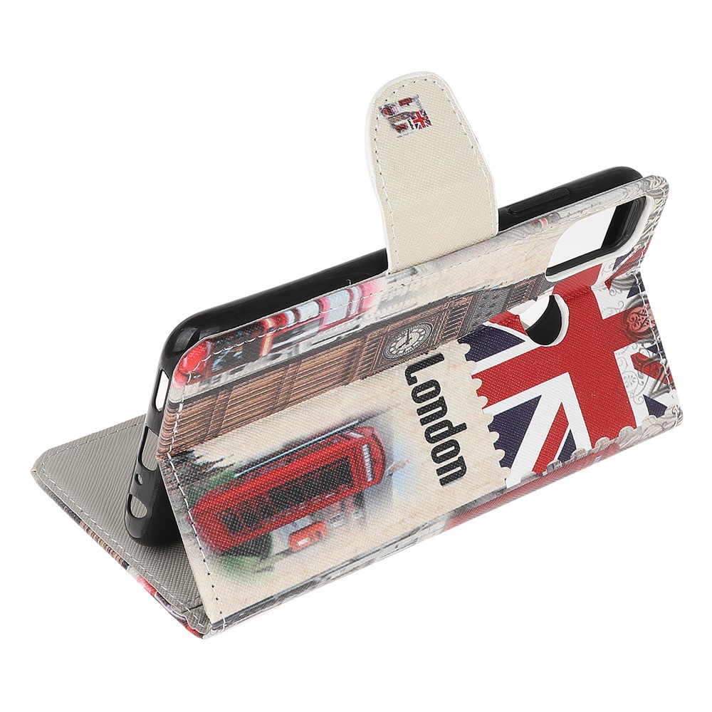 Cross Texture Pattern Printing Leather Wallet Stand Phone Case Shell for Motorola Moto G60/G40 Fusion - Clock Tower-4