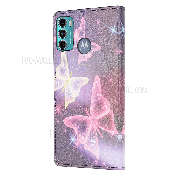 Pattern Printing Leather Protection Phone Cover Wallet Stand Shell for Motorola Moto G60/G40 Fusion - Dreamy Butterfly-3