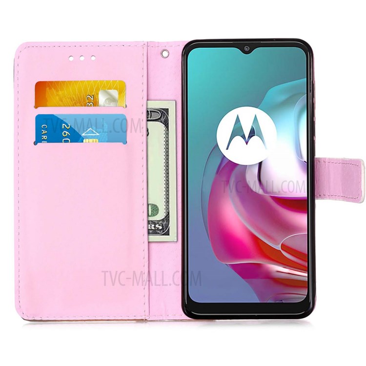 Leather Wallet Protector Pattern Printing Design Stand Case for Motorola Moto G10/G30/G10 Power - Dog Kiss-4