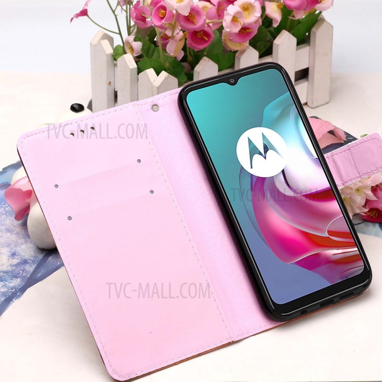 Leather Wallet Protector Pattern Printing Design Stand Case for Motorola Moto G10/G30/G10 Power - Dog Kiss-8