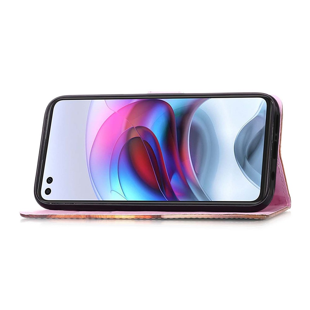 Well-Protected Pattern Printing Design Leather Wallet Protector Stand Case for Motorola Moto G100/Edge S - Dog Kiss-5
