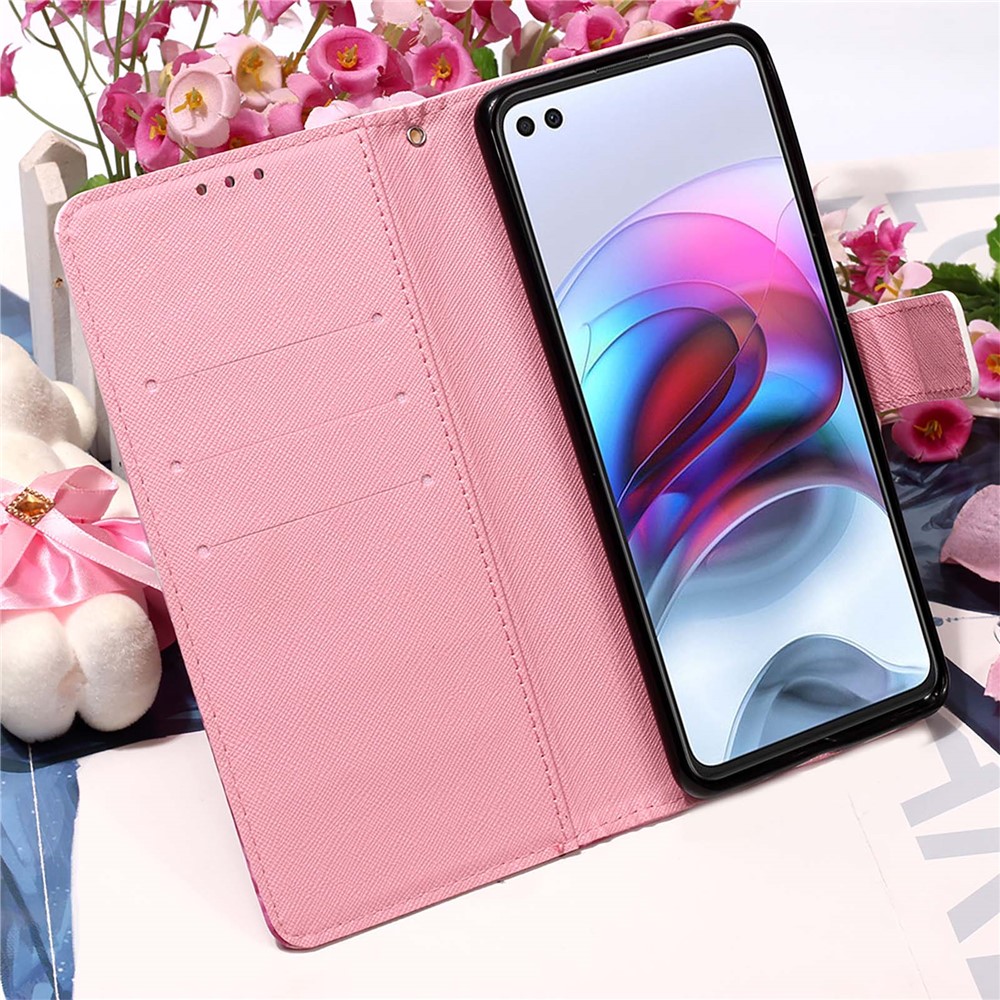 Pattern Printing Design Wallet Stand Full Protection Leather Phone Case with Lanyard for Motorola Moto G100/Edge S - Rose Butterfly-5