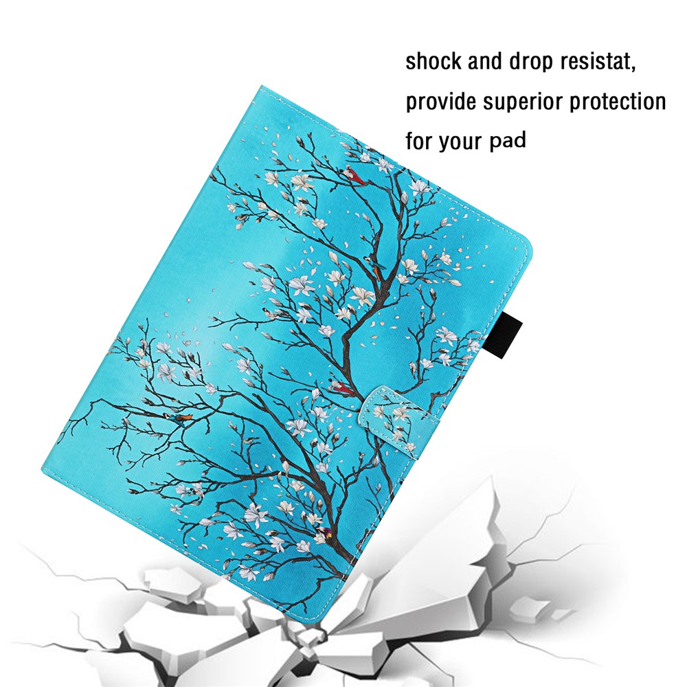 Shockproof Pattern Printing Leather Tablet Stand Case Cover with Card Holder for Lenovo Tab P11 TB-J606F/iPad Air (2013)/iPad Air 2 9.7 (2017/2018) - Flower Tree-2