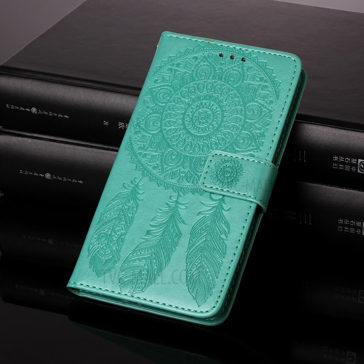 Imprinting Dream Catcher Pattern Leather Stand Case for Motorola Moto G10 Power / Moto G30 / Moto G10 - Green-11