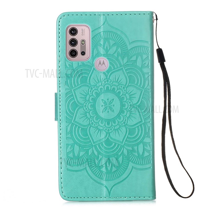 Imprinting Dream Catcher Pattern Leather Stand Case for Motorola Moto G10 Power / Moto G30 / Moto G10 - Green-3