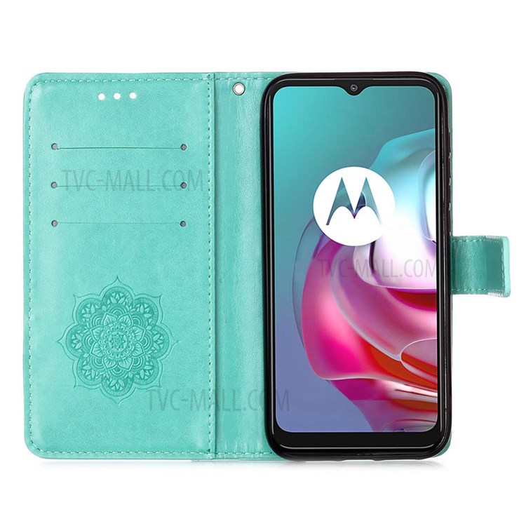 Imprinting Dream Catcher Pattern Leather Stand Case for Motorola Moto G10 Power / Moto G30 / Moto G10 - Green-4