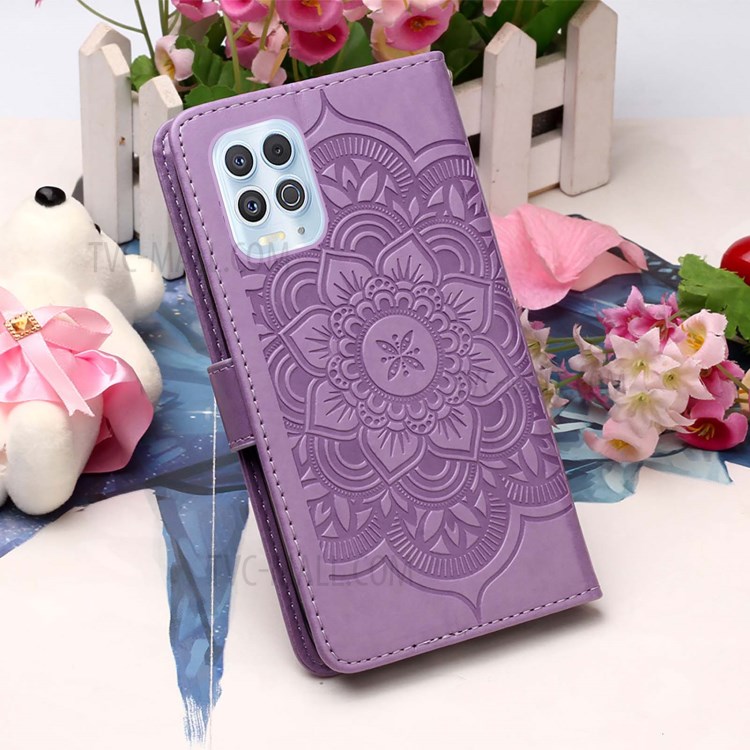 Imprinting Dream Catcher Pattern Design Magnetic Leather Stand Case for Motorola Moto G100 / Motorola Edge S - Purple-10