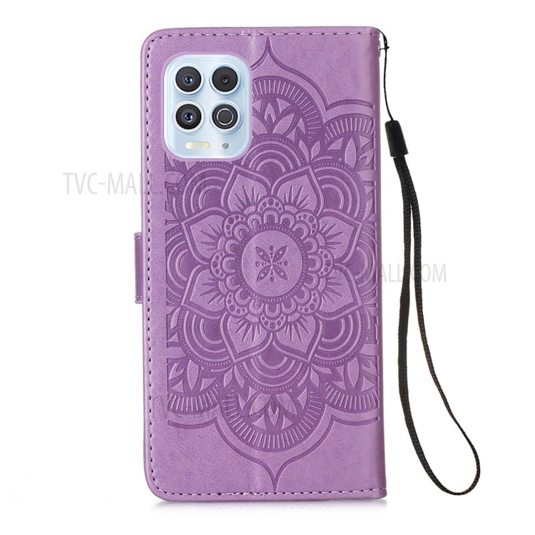 Imprinting Dream Catcher Pattern Design Magnetic Leather Stand Case for Motorola Moto G100 / Motorola Edge S - Purple-3