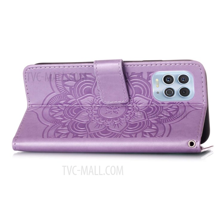 Imprinting Dream Catcher Pattern Design Magnetic Leather Stand Case for Motorola Moto G100 / Motorola Edge S - Purple-5