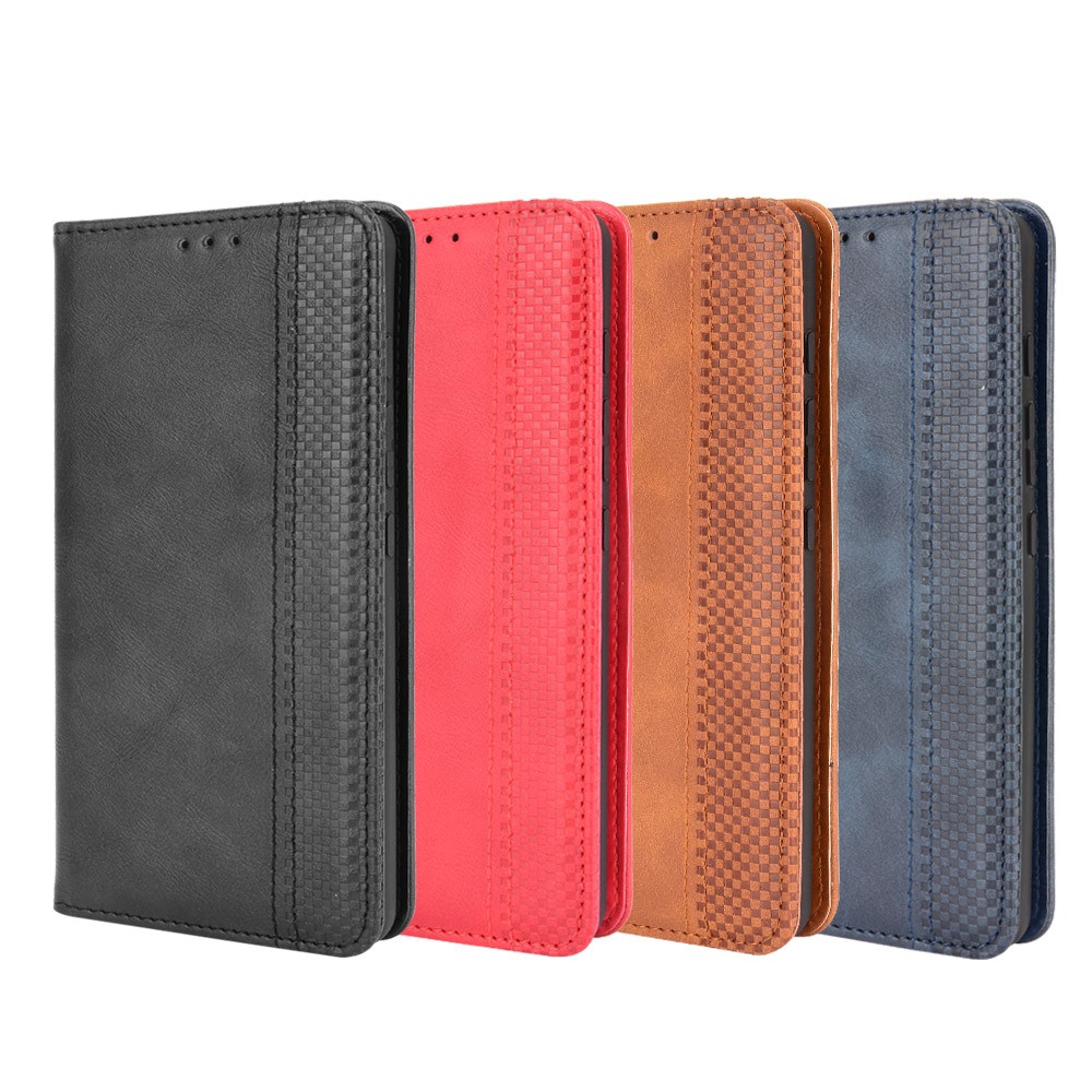 Vintage Style Phone Case Wallet Stand Magnetic Closure Leather Cover for Motorola Moto G50 - Black-9