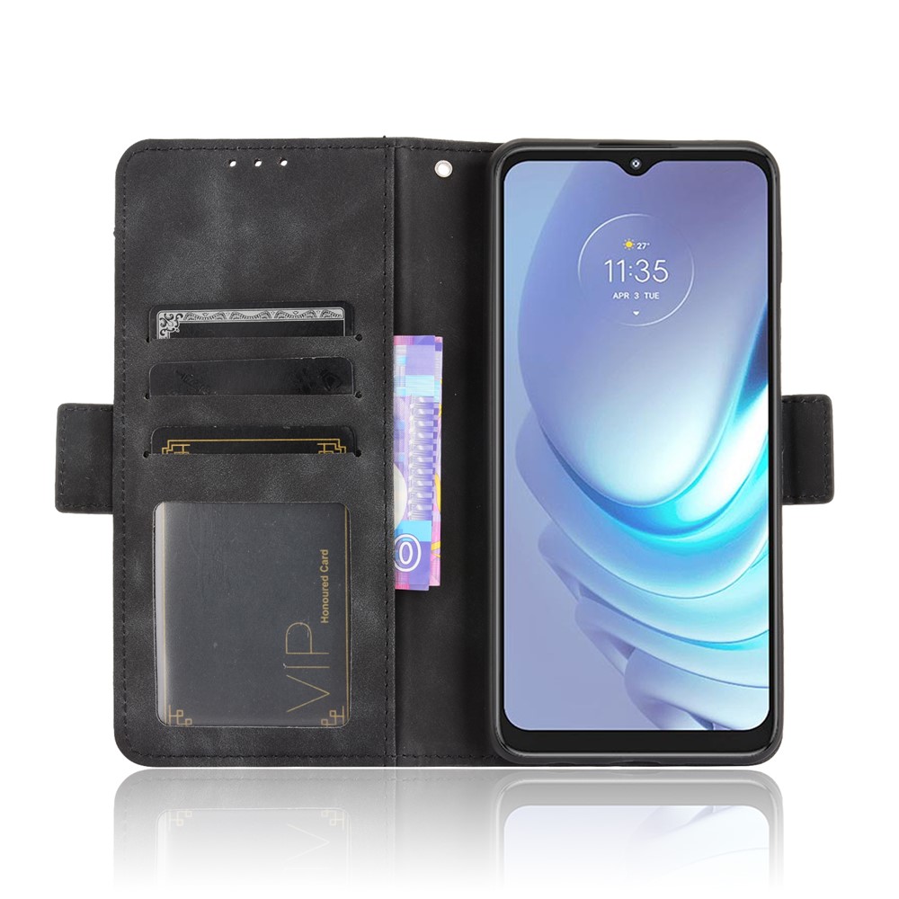Wallet Design Multiple Card Slots Stand Leather Phone Case for Motorola Moto G50 - Black-5