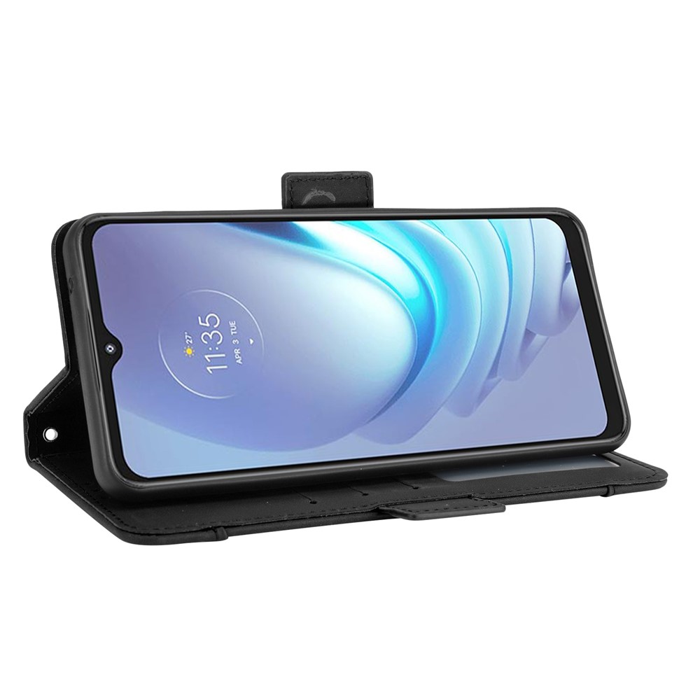 Wallet Design Multiple Card Slots Stand Leather Phone Case for Motorola Moto G50 - Black-6